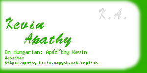 kevin apathy business card